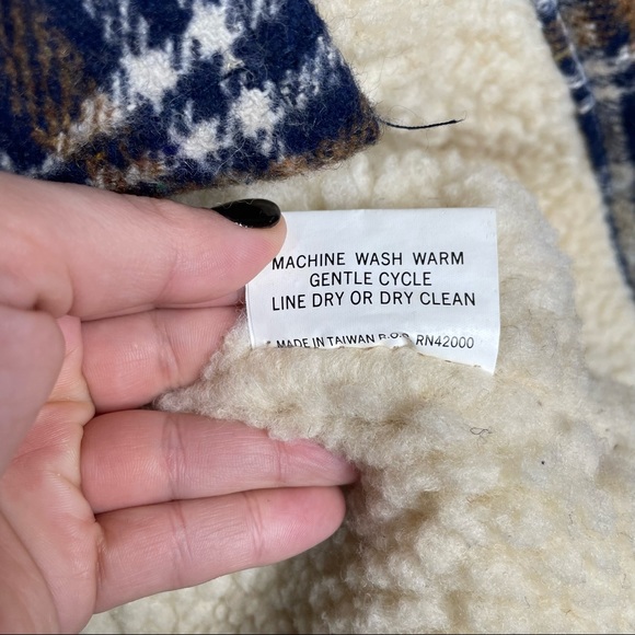 Vtg Northern Summit Mens Wool Blend Sherpa Lined Plaid Jacket Large 42/44 - Picture 7 of 7